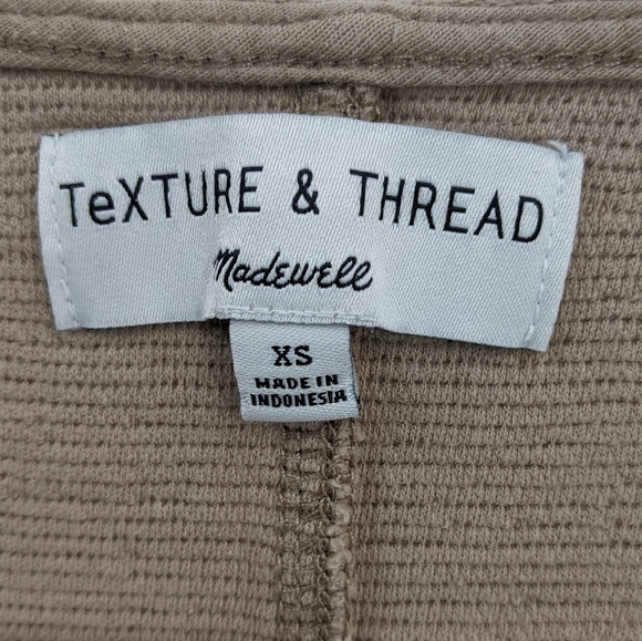 Madewell Button Front Tie Tank Telluride Stone XS - Picture 7 of 8